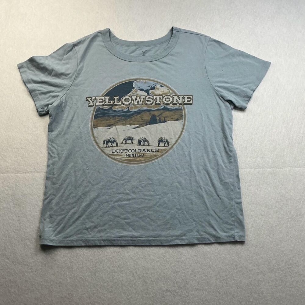Unbranded Men's Blue and Grey T-shirt